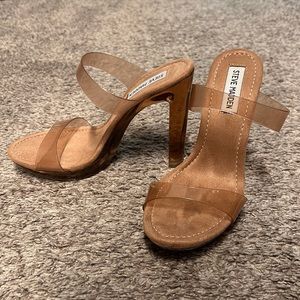 Steve Madden ‘Glassy’ Tan Lucite Heels